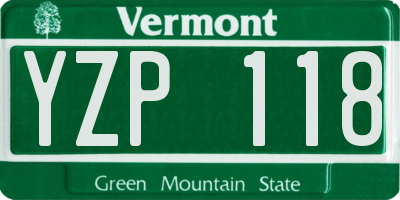 VT license plate YZP118