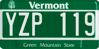 VT license plate YZP119