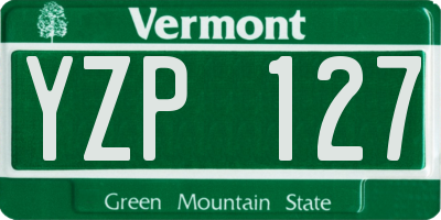 VT license plate YZP127