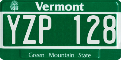 VT license plate YZP128