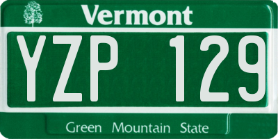 VT license plate YZP129