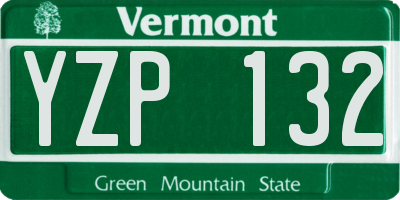 VT license plate YZP132