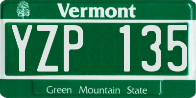 VT license plate YZP135