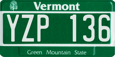 VT license plate YZP136