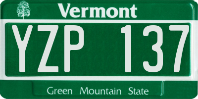 VT license plate YZP137
