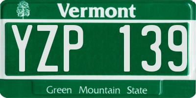 VT license plate YZP139