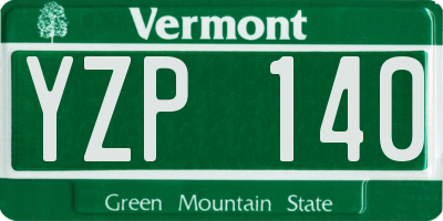 VT license plate YZP140