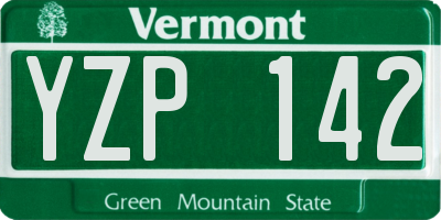 VT license plate YZP142