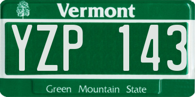 VT license plate YZP143