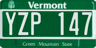 VT license plate YZP147