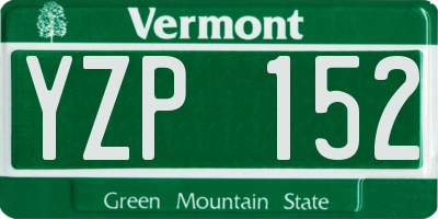 VT license plate YZP152