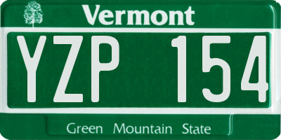 VT license plate YZP154