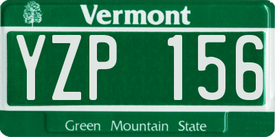 VT license plate YZP156