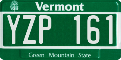 VT license plate YZP161