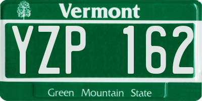 VT license plate YZP162