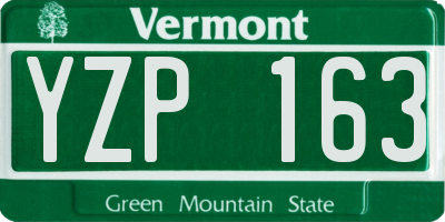 VT license plate YZP163