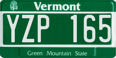 VT license plate YZP165