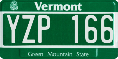 VT license plate YZP166