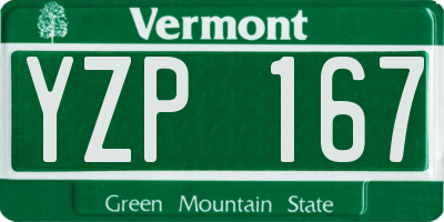 VT license plate YZP167