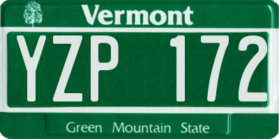 VT license plate YZP172