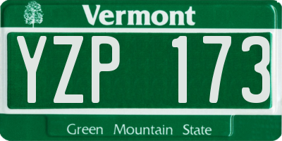 VT license plate YZP173
