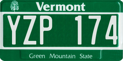 VT license plate YZP174