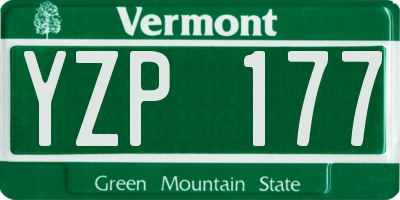 VT license plate YZP177