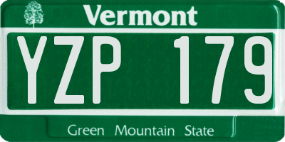 VT license plate YZP179