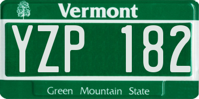 VT license plate YZP182