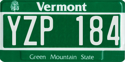 VT license plate YZP184