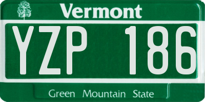 VT license plate YZP186