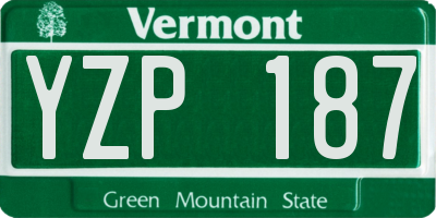 VT license plate YZP187
