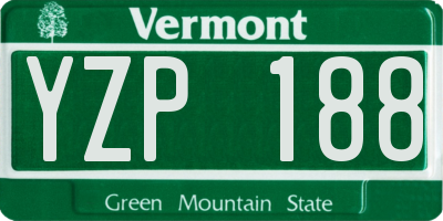 VT license plate YZP188