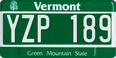 VT license plate YZP189