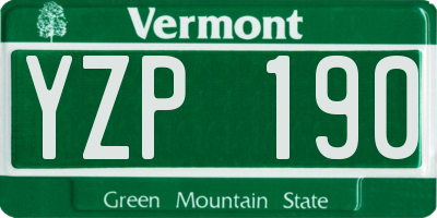 VT license plate YZP190