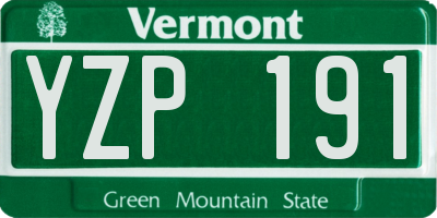 VT license plate YZP191