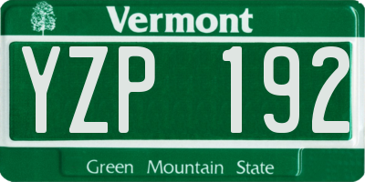 VT license plate YZP192