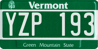 VT license plate YZP193