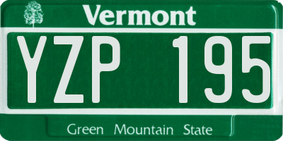 VT license plate YZP195