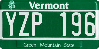VT license plate YZP196