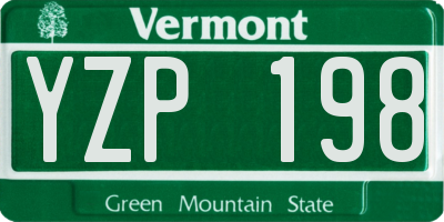 VT license plate YZP198