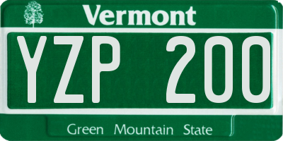 VT license plate YZP200