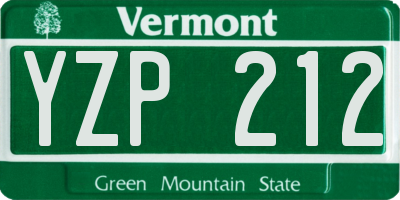 VT license plate YZP212