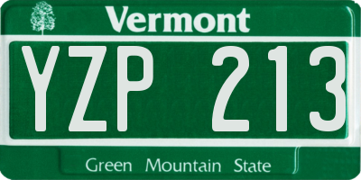 VT license plate YZP213