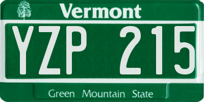 VT license plate YZP215