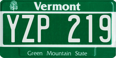 VT license plate YZP219