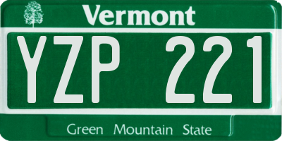 VT license plate YZP221