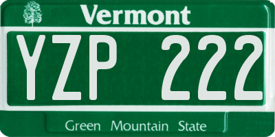VT license plate YZP222
