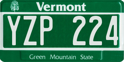 VT license plate YZP224