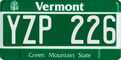 VT license plate YZP226